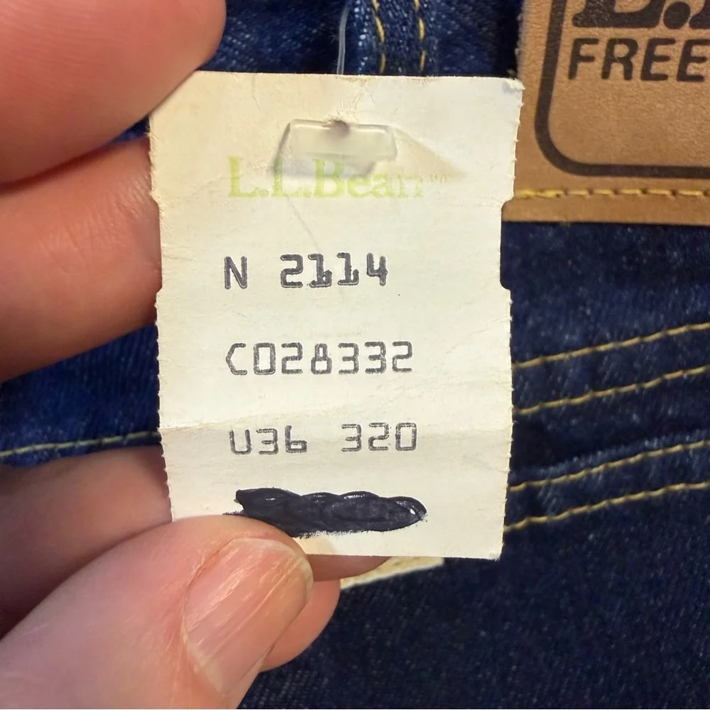 Vintage L.L.Bean Flannel Lined Jeans Mens 36x32 NWT Made USA Dark Wash Denim